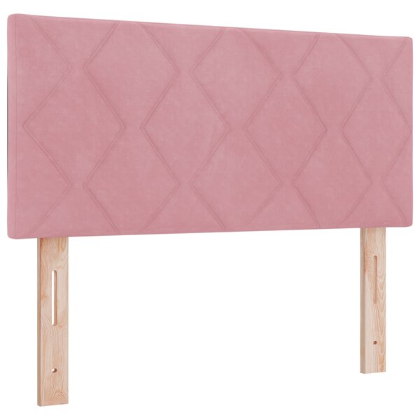 vidaXL Tête de lit LED Rose Ensemble de 2 Rose Tissu  Bois 90 cm USB-C