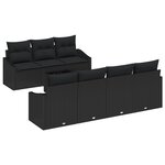 vidaXL Ensemble de salle à manger de jardin 8 pièces avec coussins en poly rattan noir
