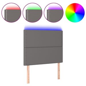 vidaXL Tête de lit à LED Gris 80x5x118/128 cm Similicuir