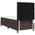vidaXL Lit à ressort avec matelas Marron foncé 90x200 cm Tissu