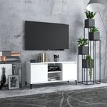 vidaXL Meuble TV avec pieds en métal Blanc 103 5x35x50 cm