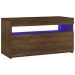 vidaXL Meuble TV avec lumières LED Chêne marron 75x35x40 cm