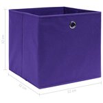 vidaXL Boîtes de rangement 4 Pièces Violet 32x32x32 cm Tissu