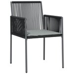 vidaXL Ensemble à manger de jardin coussins 5Pièces noir rotin et acier