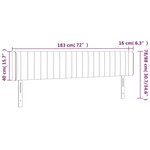 vidaXL Tête de lit à LED Marron foncé 183x16x78/88 cm Tissu