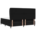 Lit box spring vidaXL avec matelas noir 200x200 cm en tissu