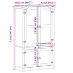 vidaXL Vitrine en verre Corona 103 5x42x180 cm bois de pin massif