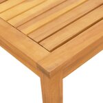 vidaXL Chaise longue et table taupe bois d'acacia solide et textilène