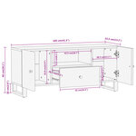 vidaXL Meuble TV marron et noir 105x33 5x46 cm bois massif manguier