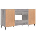Bureau table poste de travail meuble d'ordinateur informatique étude sonoma 140 x 50 x 75 cm bois d'ingénierie gris 02_0023951