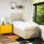 vidaXL Sommier à lattes de lit avec matelas Crème 80x200 cm Tissu