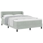 vidaXL Lit à ressorts avec matelas Gris clair 160x200 cm Velours