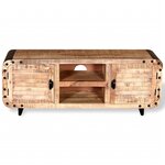 vidaXL Meuble TV Bois de manguier massif 120x30x50 cm