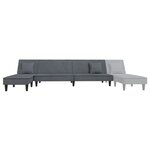 vidaXL Canapé-lit en forme de L gris 255x140x70 cm velours