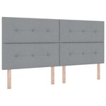 Cadre de lit Box Spring vidaXL avec matelas et lumière LED Gris clair 200x200 cm Tissu