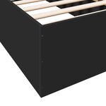 vidaXL Cadre de lit noir 90x200 cm bois d'ingénierie