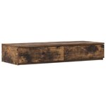 vidaXL Cadre de lit de rangement Chêne fumé 100x200 cm