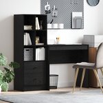 vidaXL Bureau de rangement en chêne noir en bois d'ingénierie