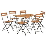 Ensemble de bistro jardin meuble extérieur terrasse pliable 7 pièces bois d'acacia solide et acier 02_0013549