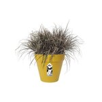 Pot de fleurs rond Loft Urban 25 - Extérieur Ø 24 5 x 22 2 cm - Jaune ocre