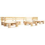 Salon de jardin meuble d'extérieur ensemble de mobilier palette 6 pièces naturel bois 02_0018472