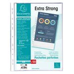 Sachet De 100 Pochetttes Perforées Polypropylène Premium Grainé 8/100e - A4 - Cristal - X 5 - Exacompta