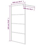 vidaXL Paroi de douche Noir 100x195 cm Verre ESG demi-dépoli