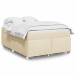 vidaXL Sommier à lattes de lit avec matelas Crème 140x190 cm Tissu