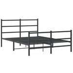 vidaXL Cadre de lit métal avec tête de lit/pied de lit noir 135x190 cm