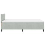 vidaXL Lit à ressort avec matelas et lumière LED Gris clair 120x200 cm Velours