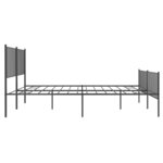 vidaXL Cadre de lit métal sans matelas avec pied de lit noir 150x200cm