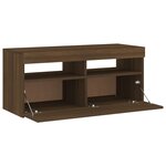 vidaXL Meuble TV avec lumières LED Chêne marron 90x35x40 cm
