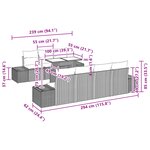 vidaXL Ensemble de 8 Canapés de Jardin avec Coussins Gris en Poly Rattan