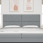 Tête de lit LED vidaXL Design Blocs Diamant Gris Clair 200 cm Tissu