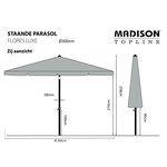 Madison Parasol de jardin Flores Luxe 300 cm rond vert sage