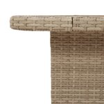 vidaXL Table de jardin beige 110x110x71 cm résine tressée bois acacia