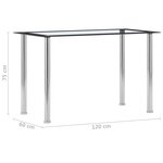 vidaXL Table à manger Noir et transparent 120x60x75 cm Verre trempé