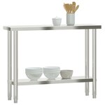 vidaXL Table de travail de cuisine 110x30x85 cm acier inoxydable