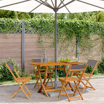 vidaXL Chaises de jardin pliantes lot de 4 tissu et bois massif