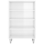 vidaXL Buffet haut blanc brillant 57x35x90 cm bois d'ingénierie