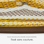 Tapis extérieur terrasse réversible rond - Tapis de jardin imperméable et résistant UV - Rae - Jaune - 180 cm - HOMESCAPES