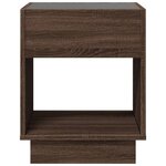 vidaXL Table de chevet avec LED infini chêne marron 40x40x50 cm