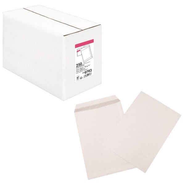 Lot de 500 pochettes 162x229 blanc 90g Autocol avec Bandes