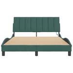 vidaXL Cadre de lit avec lumières LED vert foncé 140x190 cm velours