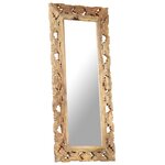 vidaXL Miroir sculpté à la main Marron 110x50 cm Bois de manguier