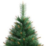 vidaXL Sapin de Noël artificiel à charnières avec support 240 cm