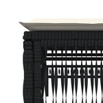 vidaXL Chaise longue avec coussin noir résine tressée