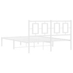 vidaXL Cadre de lit métal sans matelas et tête de lit blanc 140x190 cm