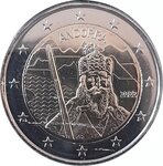 2 euros commémorative Andorre UNC 2022 - Légende de Charlemagne.