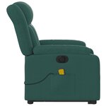 vidaXL Fauteuil inclinable de massage électrique Vert foncé Tissu